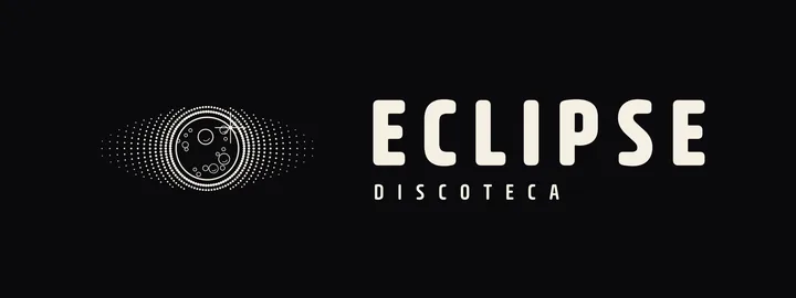 Logo Eclipse, horizontal, una tinta crema, fondo negro