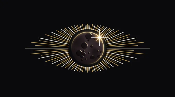 Logo Eclipse, isotipo, color, fondo negro
