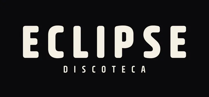 Logo Eclipse, nombre y descriptor, una tinta crema, fondo negro