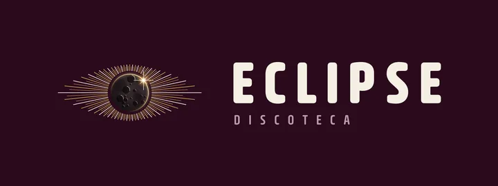 Logo Eclipse, horizontal, color, fondo vino oscuro
