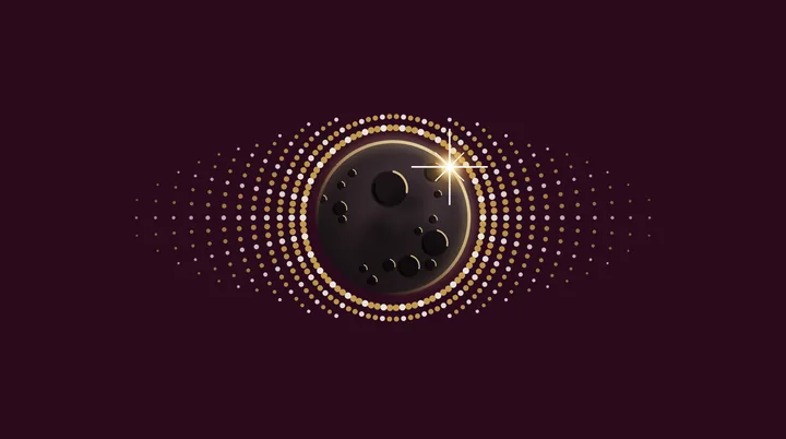 Logo Eclipse, isotipo, color, fondo vino oscuro