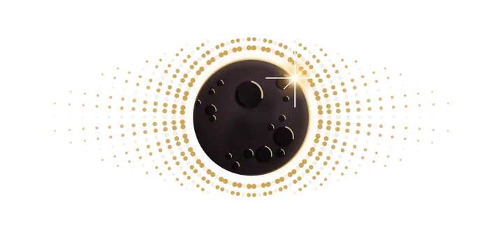 Logo Eclipse, isotipo, color sobre oscuro